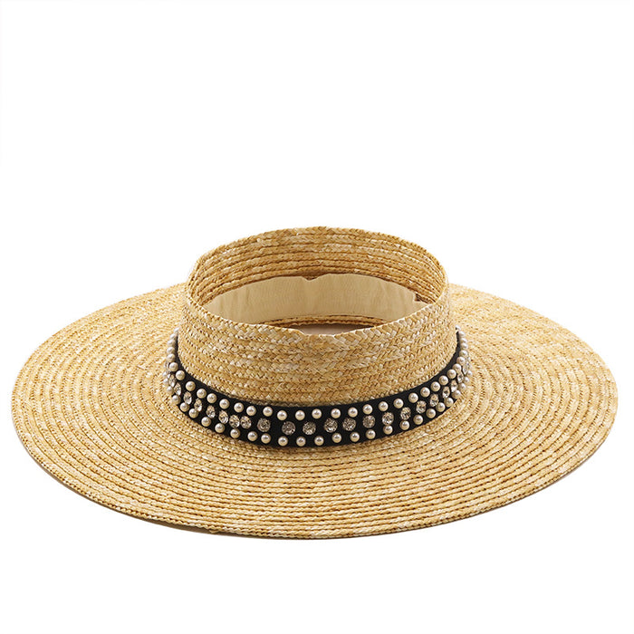 Wholesale hat spring summer leisure straw straw big brim empty top hat outdoor JDC-FH-XGuan001