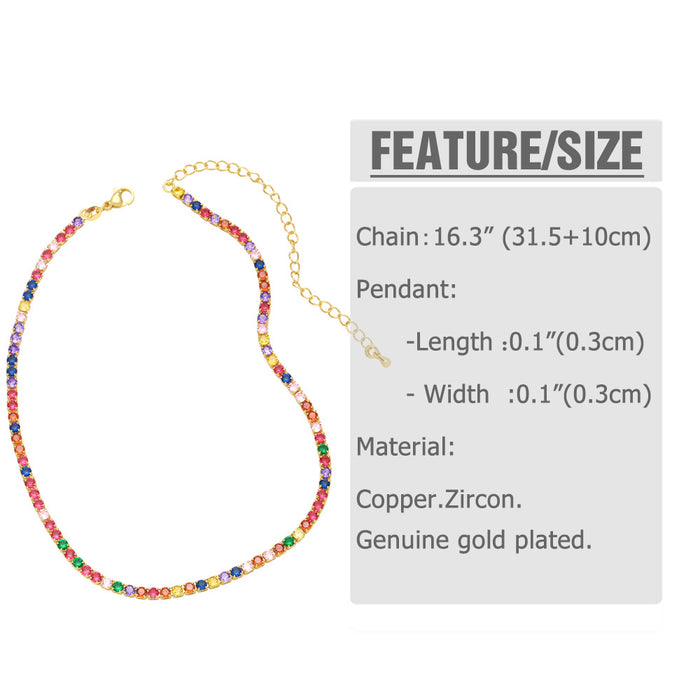 Wholesale Necklaces Brass 18k Gold Plated Zircon Fancy Diamond Clavicle Chain JDC-NE-PREMAS011