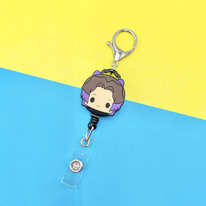 Wholesale Keychains Plastic Silicone Cute Cartoon Retractable Pull Buckle Round Cable Puller (M) MOQ≥2 JDC-KC-DKWH003