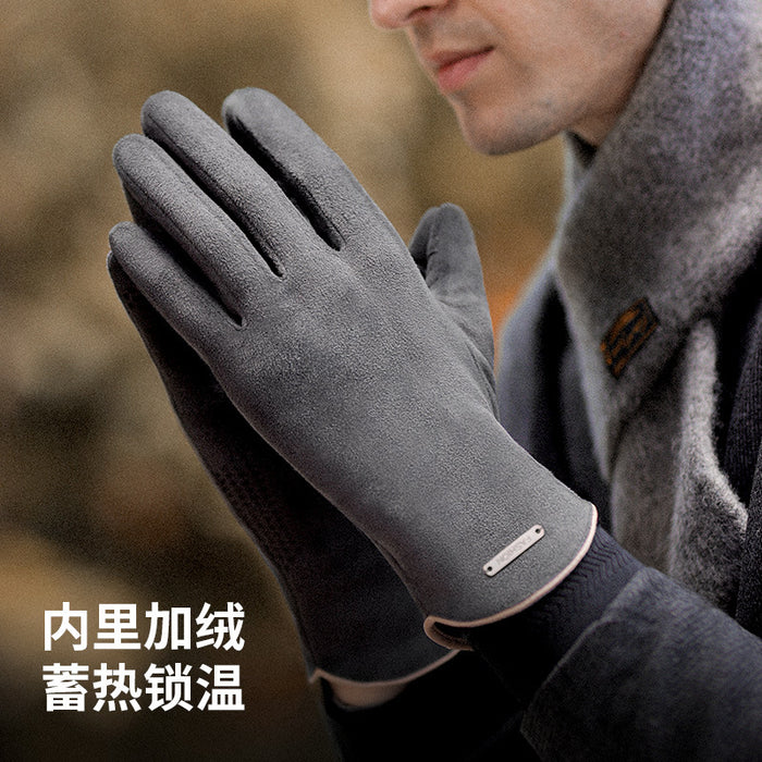 Wholesale Gloves Suede Non-slip Thickening Outdoor Gloves Touch Screen MOQ≥2 JDC-GS-ShengD005