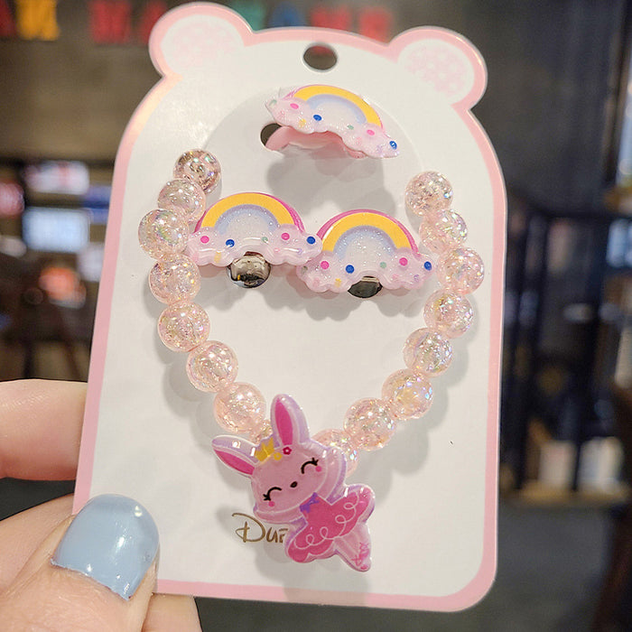 Wholesalee Girls Jewelry Set Bracelet's Baby Ear Clip Clip Cartoon Gift MOQ ≥5 JDC-ES-NIMEI001