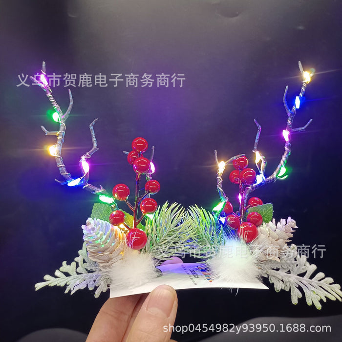 Clips de cabello al por mayor de plástico LED brillo de Navidad MOQ≥2 JDC-HC-HELU001
