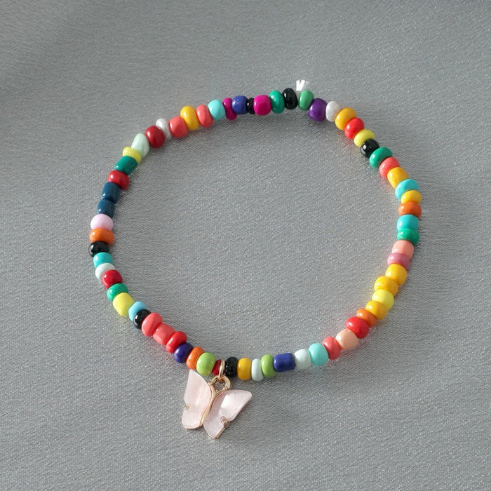 Chande de cheville perlé coloré en gros Summer Boho Boho Rice Bead Cheklet MOQ≥2 JDC-AS-RUIP007