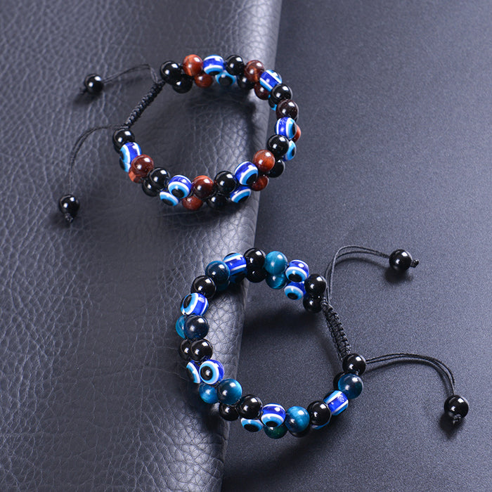 Wholesale Bracelet Tiger Eye Black Magnet Bracelet Double Weave JDC-BT-DuoY002