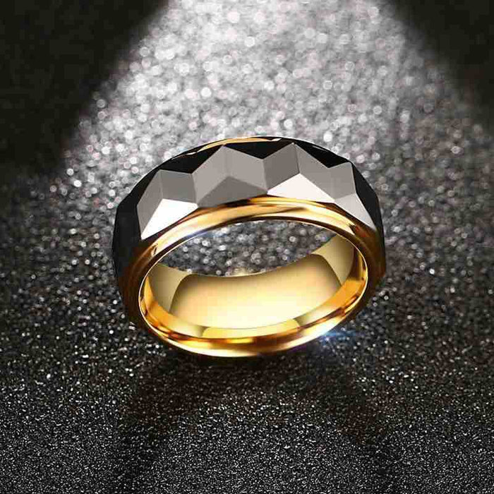 Wholesale Gold Plated Men's Faceted Rings JDC-RS-PREMXF001