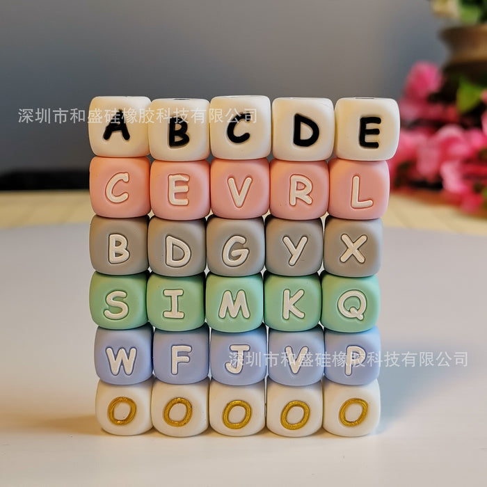 Wholesale DIY Alphabet Beads Tetrache Food Grade Pacifier Chain MOQ≥50 JDC-DIY-HeS002
