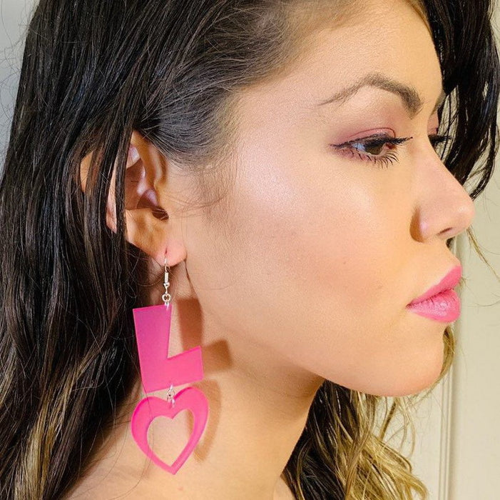 Jewelry WholesaleWholesale acrylic love earrings JDC-ES-XUEP019 Earrings 雪帕 %variant_option1% %variant_option2% %variant_option3%  Factory Price JoyasDeChina Joyas De China
