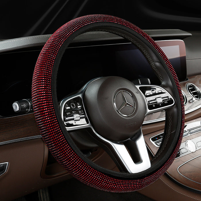 Wholesale Car Accessories Velvet Car Steering Wheel Cover with Diamonds MOQ≥2 JDC-CA-SMQ001