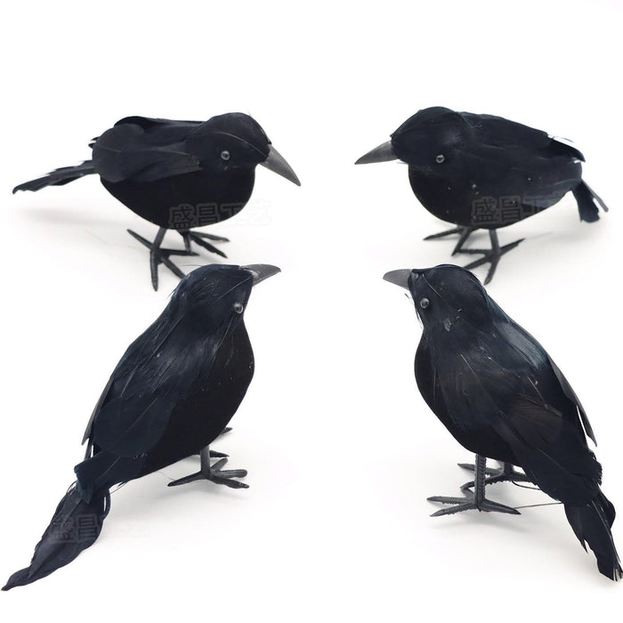Wholesale Decorative Foam Simulation Black Crow Halloween Ornament MOQ≥12 JDC-DCN-ShengC002