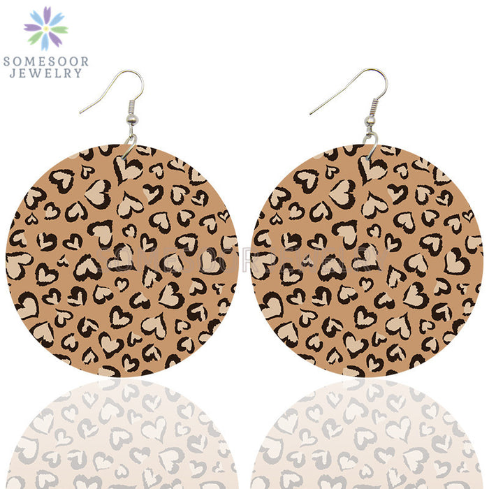 Jewelry WholesaleWholesale Wood Leopard Print Copper Earrings MOQ≥2 JDC-ES-SShuo001 Earrings 尚铄 %variant_option1% %variant_option2% %variant_option3%  Factory Price JoyasDeChina Joyas De China