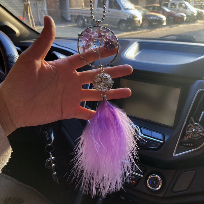Wholesale Car Accessories Copper Ring Feather Tree of Life Dream Catcher MOQ≥2 JDC-CA-ChenP004