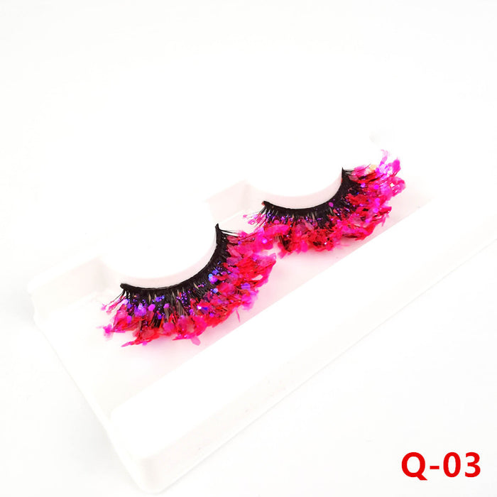 Wholesale Color Luminous 3D False Eyelashes Natural Glitter Sequins MOQ≥3 JDC-EY-XLin001