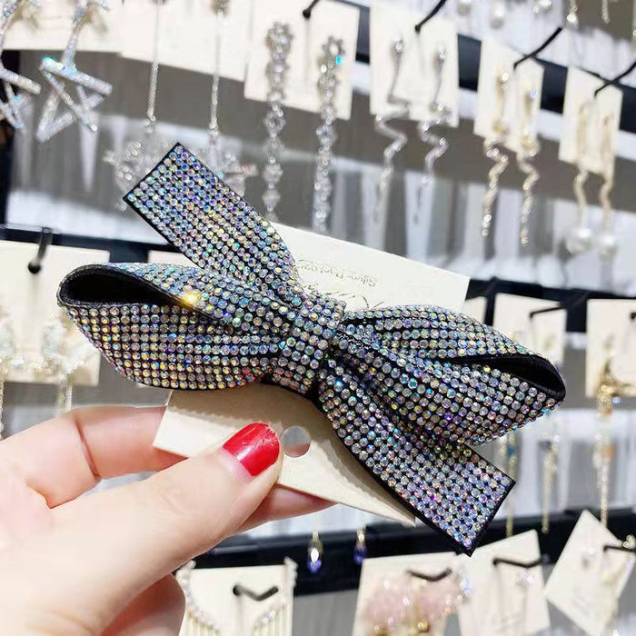 Wholesale diamond bow hairpin spring clip JDC-HC-YingY004