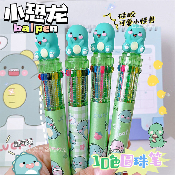 Wholesale plastic cartoon ten color ballpoint pen MOQ≥2 JDC-BP-chsh004