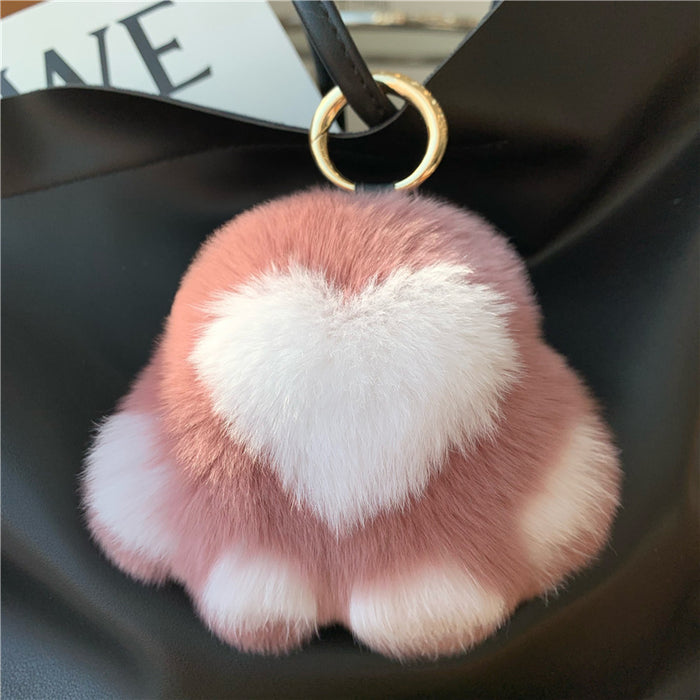 Wholesale Rex Rabbit Real Hair Kitten Claw Bag Ornament Car Keychain JDC-KC-HRS001