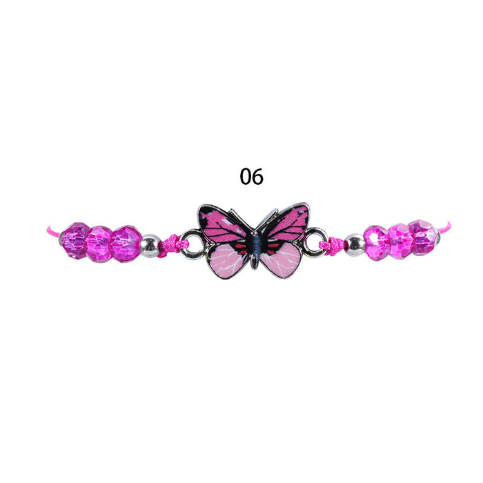 Brazalete de mariposa colorida con cuentas de cristal al por mayor jdc-bt-yiye023