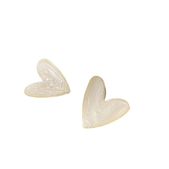 Wholesale Earrings Alloy Milky White Love Heart JDC-ES-Jingh018