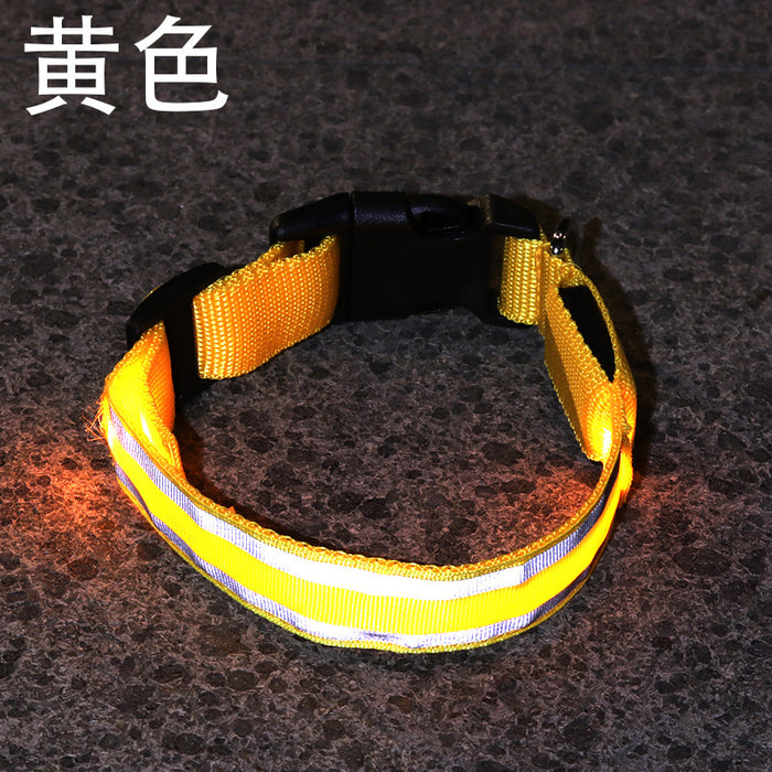 LED de nylon al por mayor LED Light Up Dog Collar JDC-FT-Xuand003