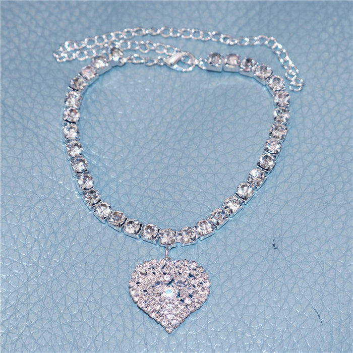 Wholesale Crystal Heart Rhinestone Anklet JDC-AS-JiaZ007