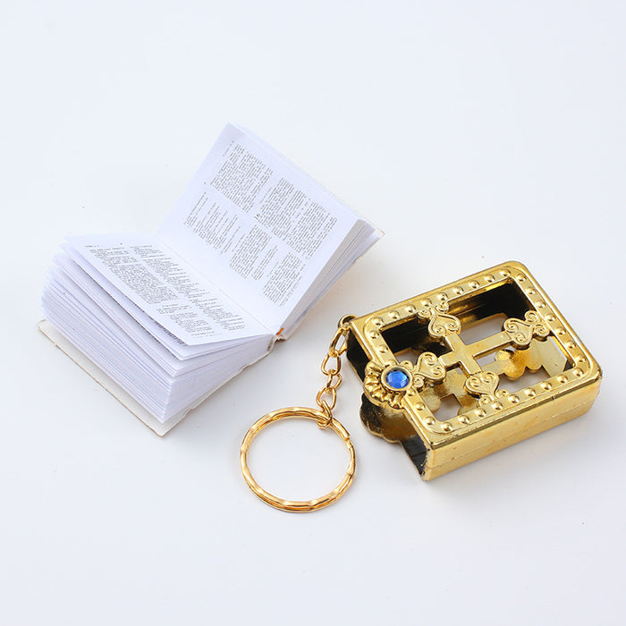 Wholesale Keychain Metal Spanish Bible Keychain MOQ≥2 JDC-KC-WXue001