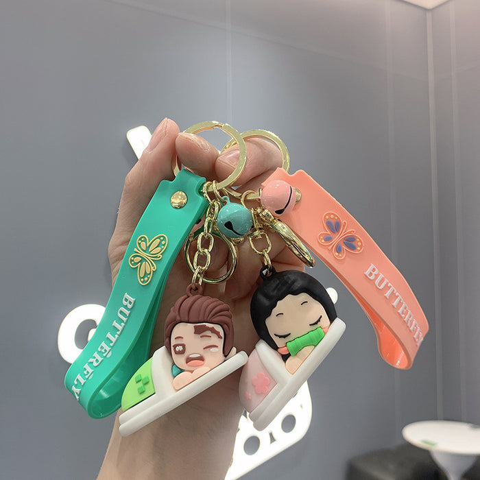 Wholesale key chain cartoon cute schoolbag key pendant MOQ≥2 JDC-KC-JCai023