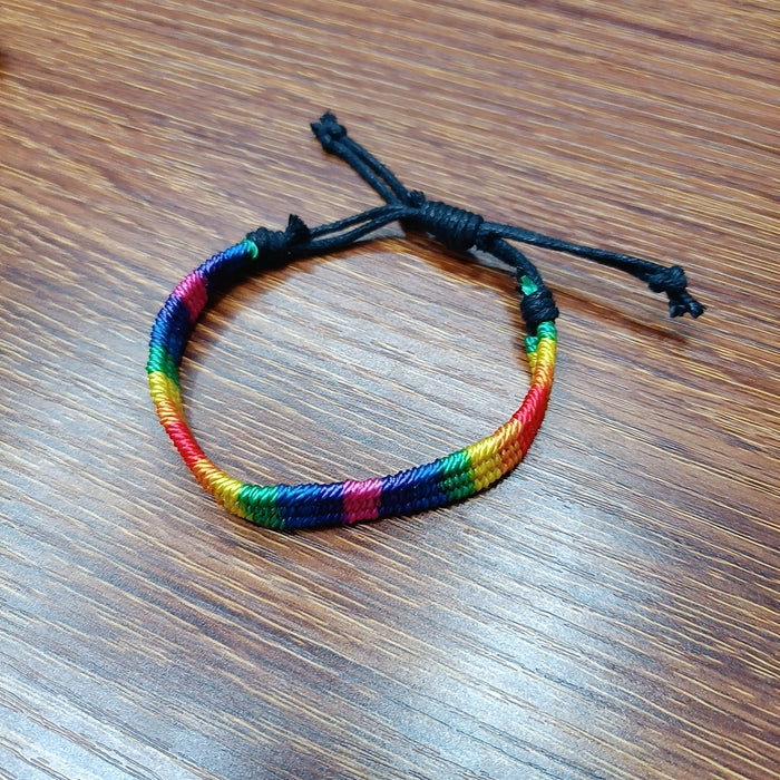 Wholesale LGBT Rainbow Bracelet Manual Weaving JDC-BT-GuangG003