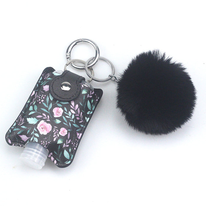 Wholesale hair ball disinfectant water PU leather case empty bottle keychain MOQ≥2 JDC-KC-ChaoH035