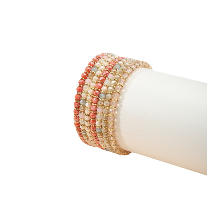 Wholesale Bracelet Glass Electroplating Colorful Pearl Bracelet MOQ≥2 JDC-BT-NanH010