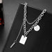 Jewelry WholesaleWholesale Titanium Steel Hip Hop Double Layer Necklace JDC-NE-ShiY007 necklaces 仕缘 %variant_option1% %variant_option2% %variant_option3%  Factory Price JoyasDeChina Joyas De China