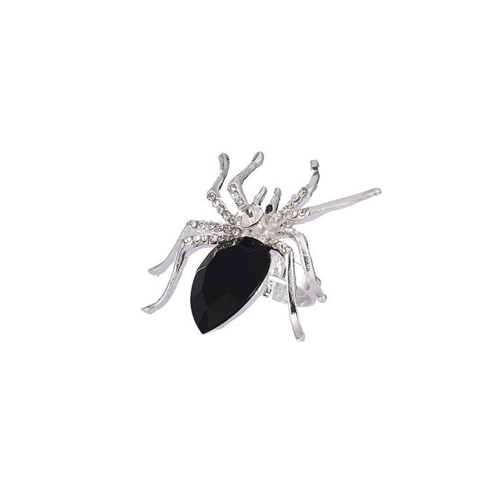 Wholesale Rings Alloy Gothic Rhinestone Exaggerated Spider Adjustable MOQ≥2 JDC-RS-YiY001