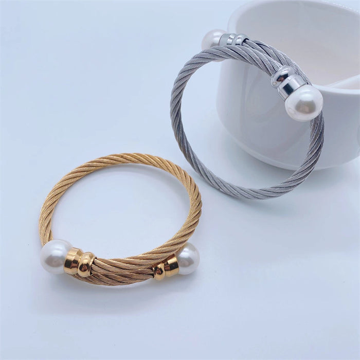 Wholesale Bracelet Titanium Steel Simple Twist Chain JDC-BT-DingP006