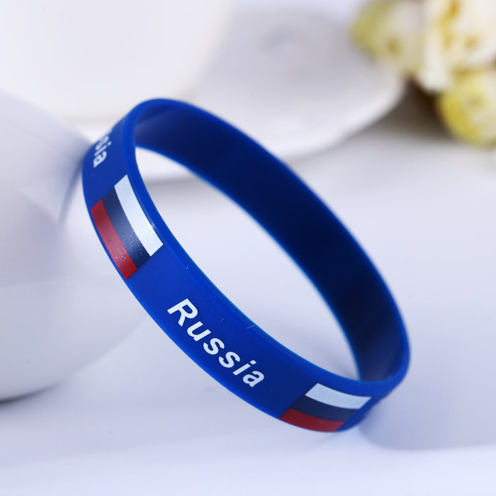 Wholesale Bracelet PVC Qatar World Cup Soccer Fans Small Gift Sports Wristband JDC-BT-RuiQ003