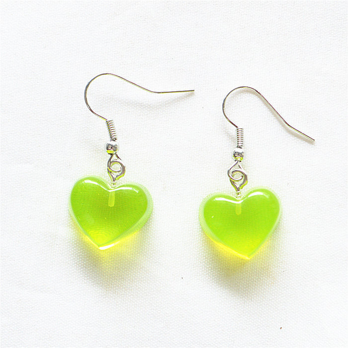 Wholesale Earrings Resin Cute Candy Color Hearts JDC-ES-Xienuo027