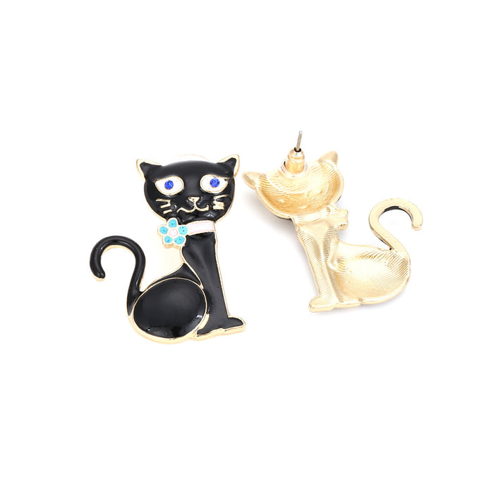 Wholesale cute dripping kitten earrings small animals JDC-ES-MY263