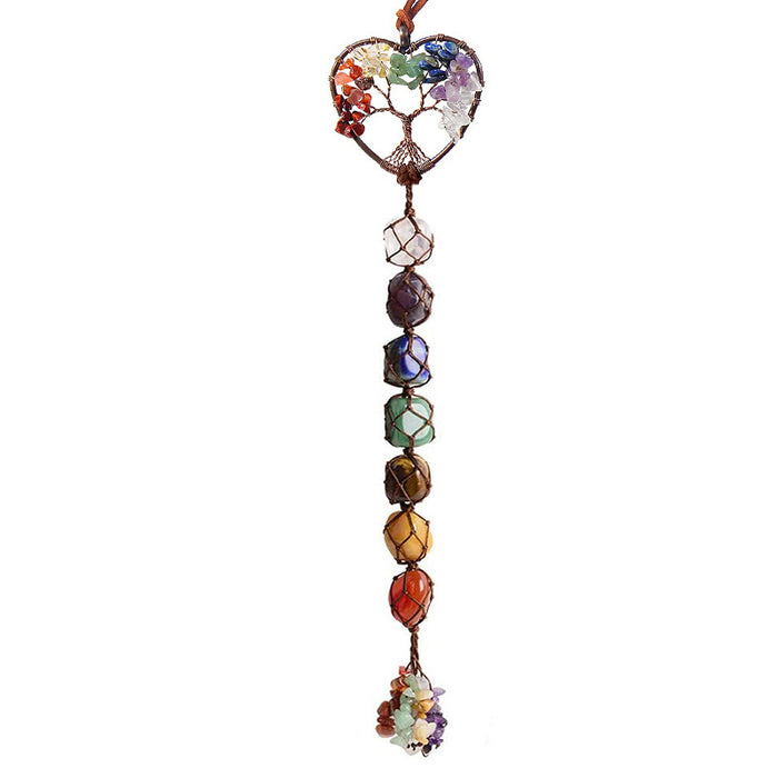 Wholesale Car Accessories Colored Stone Crystal Hand Woven Natural Stone Tree of Life MOQ≥2 JDC-CA-Xinyue001
