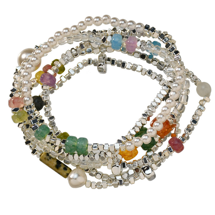 Wholesale Bracelet Broken Silver Few Taels Colorful Popped Crystal Beads JDC-BT-YouF005