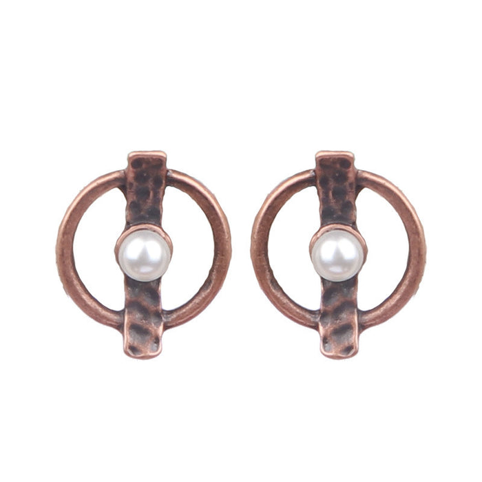 Wholesale Tassel Earrings Vintage Wood Beads Hand Woven Geometric Cutout JDC-ES-HH014