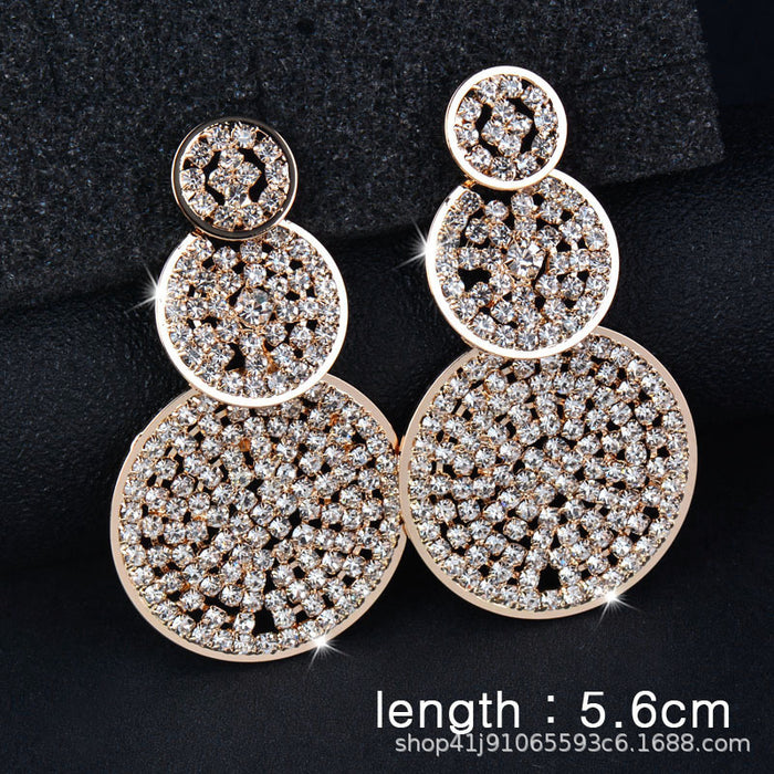 Wholesale Earrings Copper Gold Plated Zircon Exaggerated Square MOQ≥2 JDC-ES-KMeng002