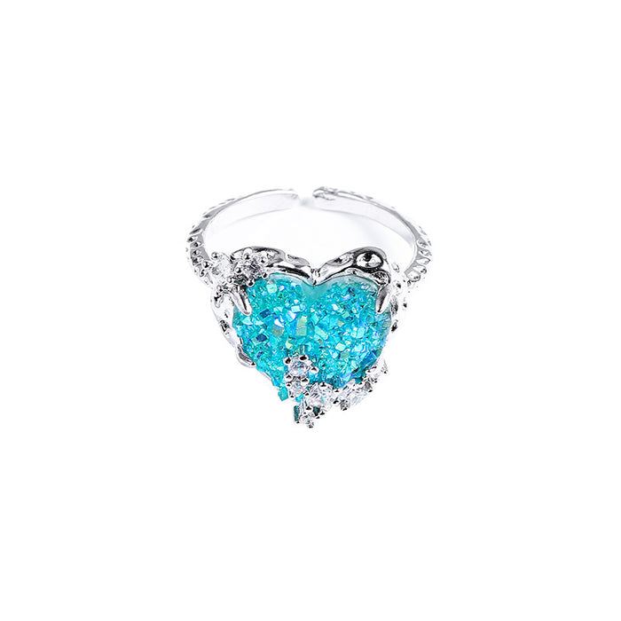 Gemstone de corazón al por mayor 925 Ring de plata esterlina JDC-RS-ESD001
