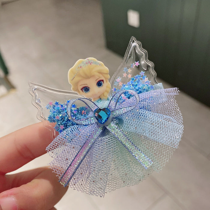 Wholesale hairpin acrylic children quicksand wings princess 10pcs JDC-HC-RuoTong003
