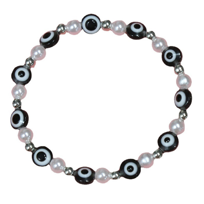 Wholesale Devil's Eye Bracelet Imitation Pearl Stretch Bracelet MOQ≥2 JDC-BT-HuoM004