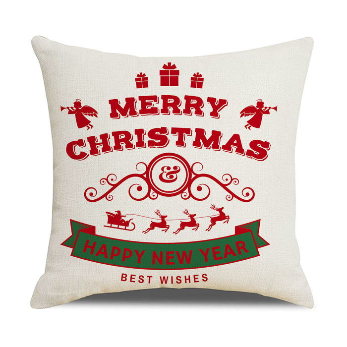Wholesale Red Black Plaid Christmas Printed Linen Pillowcase MOQ≥2 JDC-PW-Weix005