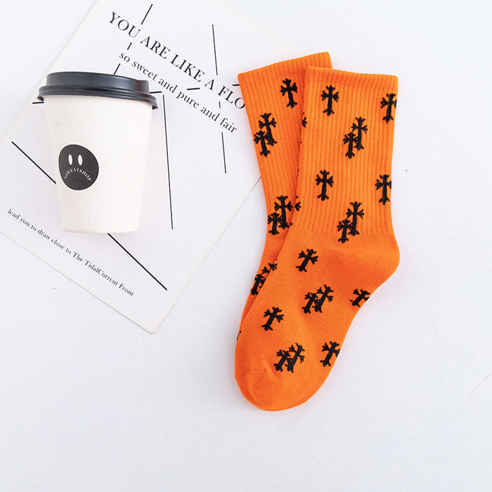 Wholesale Cross Simple Style Trend Casual Sports Cotton Socks Stockings (F) JDC-SK-jiayuan001