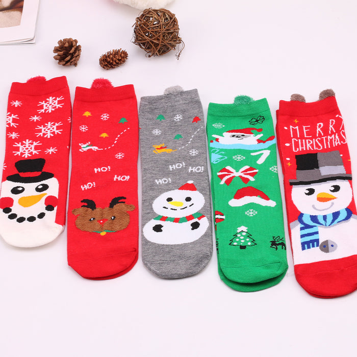 Wholesale Socks Polyester Christmas Santa Claus Elk MOQ≥3 JDC-SK-XQ019