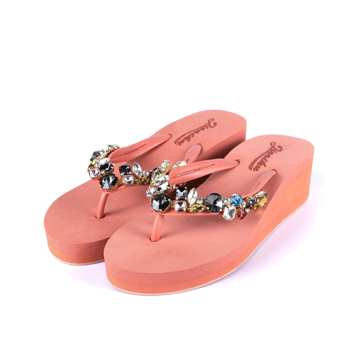 Wholesale sandals and slippers women summer outer wear rhinestone sequins JDC-SD-MingP002