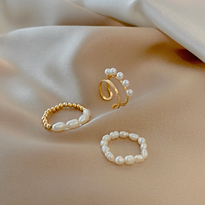 Wholesale Rings Copper Imitation Pearl Adjustable JDC-RS-MengF002