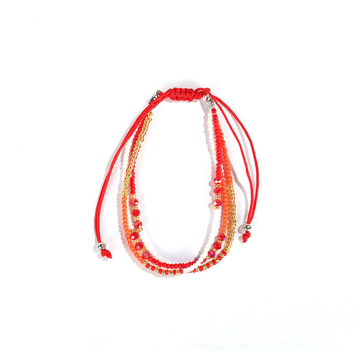 Wholesale Colorful Woven Rice Beads Crystal Beaded Bracelet Multilayer Adjustable JDC-BT-ZengZ006