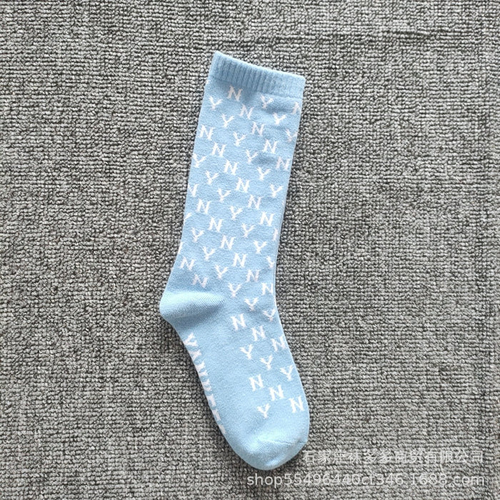 Wholesale Sock Cotton Mid Tube Sports Tide Brand Printed Letters (F) MOQ≥2 JDC-SK-WDD003