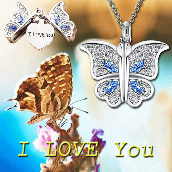 Collares al por mayor Aloy Women's Butterfly I Love You Heart Álbum Box Pendse JDC-Ne-Jys061