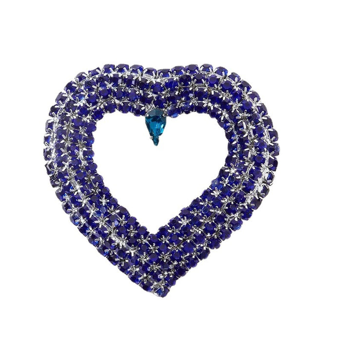 Wholesale love earrings women's heart-shaped rhinestones super flash MOQ≥2 JDC-ES-qifu002